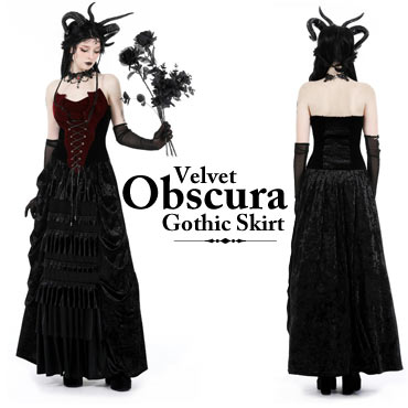 Black Velvet Obscura Gothic Skirt