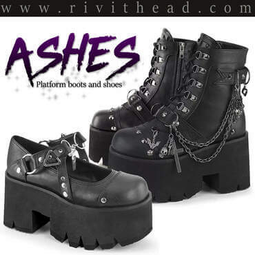 Demonia Ashes Platform Boots and Shoes