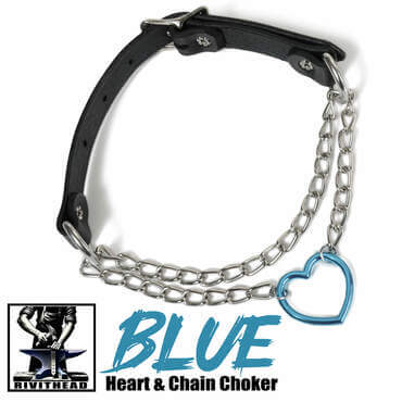 Pull chain choker with Blue heart