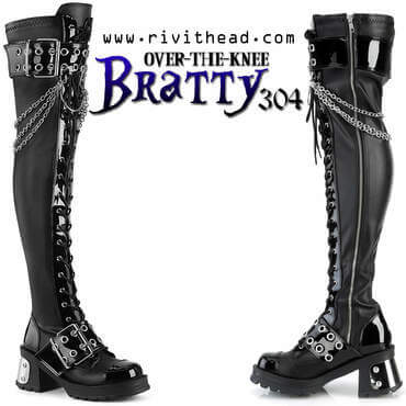 Demonia Bratty-304 over the knee platform boots