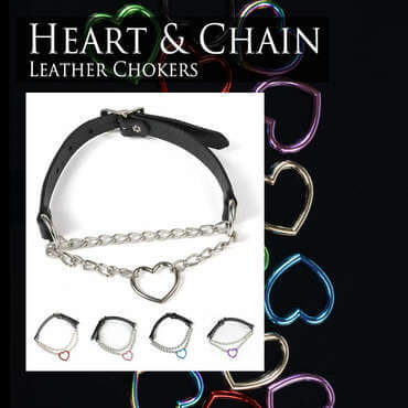 Rivithead Chain and Heart Slip Chokers