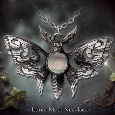 Lunar Moth Gothic Necklace by Alchemy of England