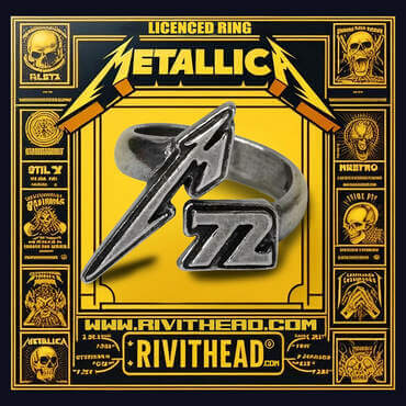 Adjustable pewter wrap ring featuring Metallica's official M72 tour logo, commemorating the 72 Seasons album.
