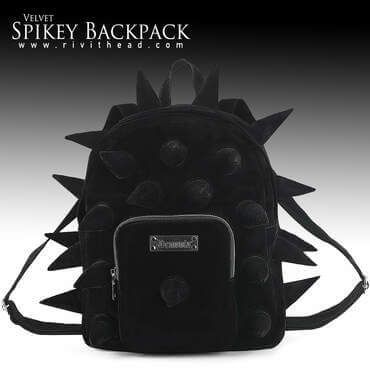 Spikey velvet gothic backpack