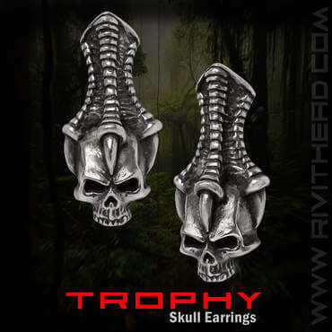 Trophy Skull Earrings by Alchemy