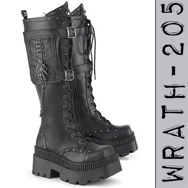 Demonia WRATH-205 knee high womens platform boots