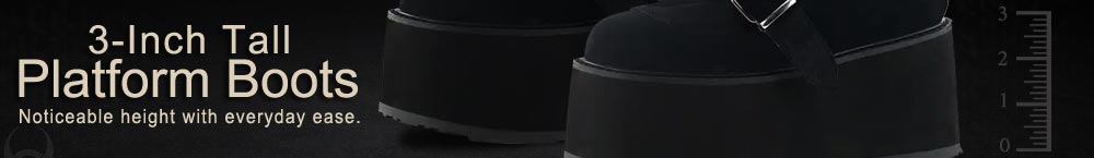 Black mid-calf boots with a 3-inch platform