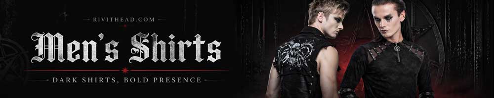 Men’s gothic dress shirt with collar and mesh detail