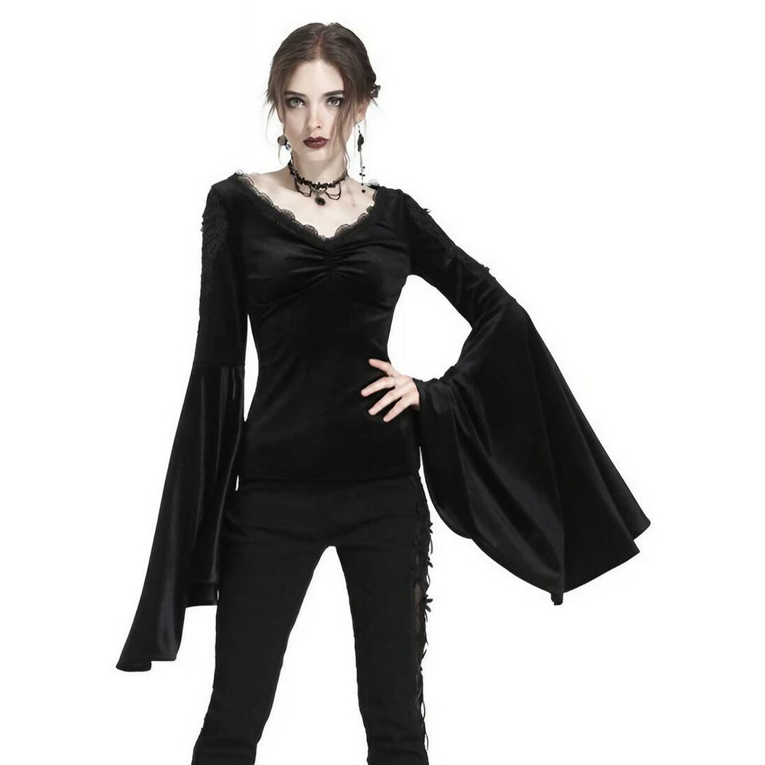 melt the lady♡gothic long T-shirts Goth Female Tee Aesthetic Loose Women T-Shirt Punk Dark Grunge