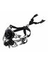 Bacchanal Rose Bracelet with black resin roses, silver-tone metal filigree, and black ribbon tie