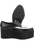 T.U.K. A8665 - White Black Creepers platform shoes with black and white upper, lace-up front, thick sole