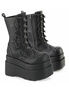 BEAR-182 - Black light bat stitching platform boots