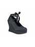BRAVO-07 Black Satin Wedge