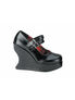 BRAVO-08 Black PU Wedge - Clearance