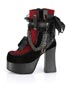 CHARADE-110 Red Velvet Ankle Boots