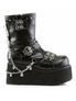 CLASH-430 Black Chain Boots