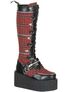 CREEPER-812 Plaid PU Creeper Boots