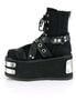 DAMNED-116 Black Canvas Platform Boots