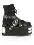 DAMNED-116 Black Canvas Platform Boots
