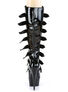 DELIGHT-2049 Black Patent Buckle Platform Boots