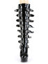 DELIGHT-2049 Black Patent Buckle Platform Boots