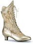 DAME-115 Gold Lace Boots