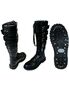 GRAVEL-20 black combat boots with multiple buckle straps, front lacing, and rugged tread sole