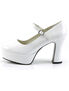 MARYJANE-50 White Platform Heels