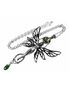 The Green Goddess Pendant with silver chain, fairy-shaped pendant, green gem drop, and iridescent accent
