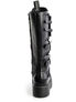 REBEL-200 Black Platform Knee-High Combat Boots