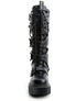 REBEL-200 Black Platform Knee-High Combat Boots