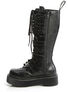REBEL-200 Black Platform Knee-High Combat Boots