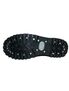Bottom view of ROCKY-14 Black Leather Boots showing thick treaded rubber sole with metal studs