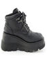 SHAKER-37 Black Wedge Platform Ankle Boots