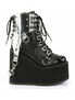 SWING-115 Wedge Platform Boots w/ PVC Harness