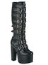 TORMENT-804 Black Buckle Boots