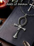 Ankh of Ammon Ram Skull Necklace