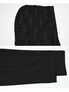 Black Apocalypse hoodie fabric with textured and smooth panel close-up