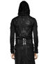 Black Apocalypse Hoodie shown from the back with hood up and long sleeves