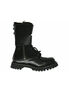 Left side view of ATTACK-10 black boots with chunky lug sole, front lacing, and side zipper