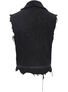 Back view of the Badlands Strap Vest showing a black sleeveless design with frayed edges.