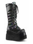 BEAR-205 Black Hologram Platform Boots