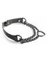 Leather Pull Chain Choker with Black Hardware