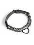 Leather Pull Chain Choker with Black Hardware