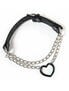 Leather Pull chain choker with Black Heart Pull