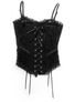 Tabatha Gothic Corset Satin Panel Black