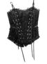 Tabatha Gothic Corset Satin Panel Black