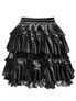 Black Velvet Gothic Lolita Frilly Layered Mini Skirt