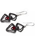 Black Widow Pewter Earrings with Red Crystals