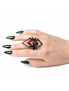 Black Widow Alchemy Ring with Red Crystal